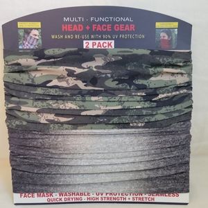 2 Pack Head & Face Gear - Camo